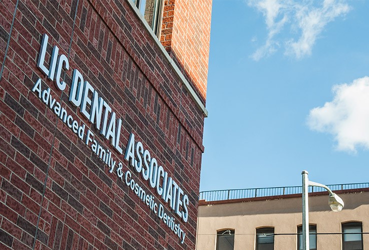 LIC Dental Associates sign on building wall