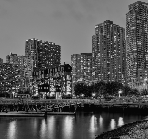 Hunter's Point Gantry Park skyline