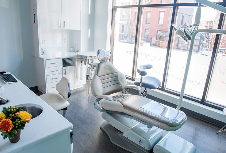 Comfortable dental exam room