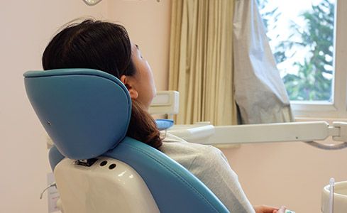 Relaxed patient in dental chair