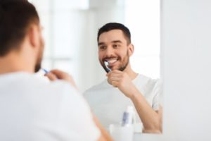 Man brushing his teeth