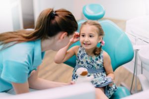 Little girl at dental checkup