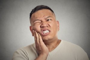 Man suffering from gum disease