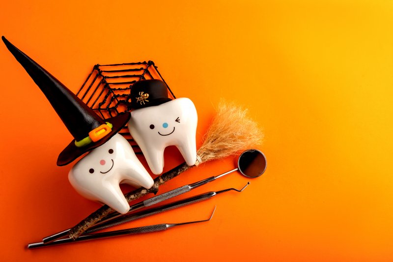 Halloween-themed oral tools from a dentist in Long Island City